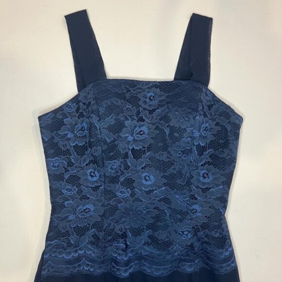 NWT WEDDING DRESS 1/2 Top Lace Party Cocktail Navy Formal Dress A-Line Size 2 - Picture 7 of 10
